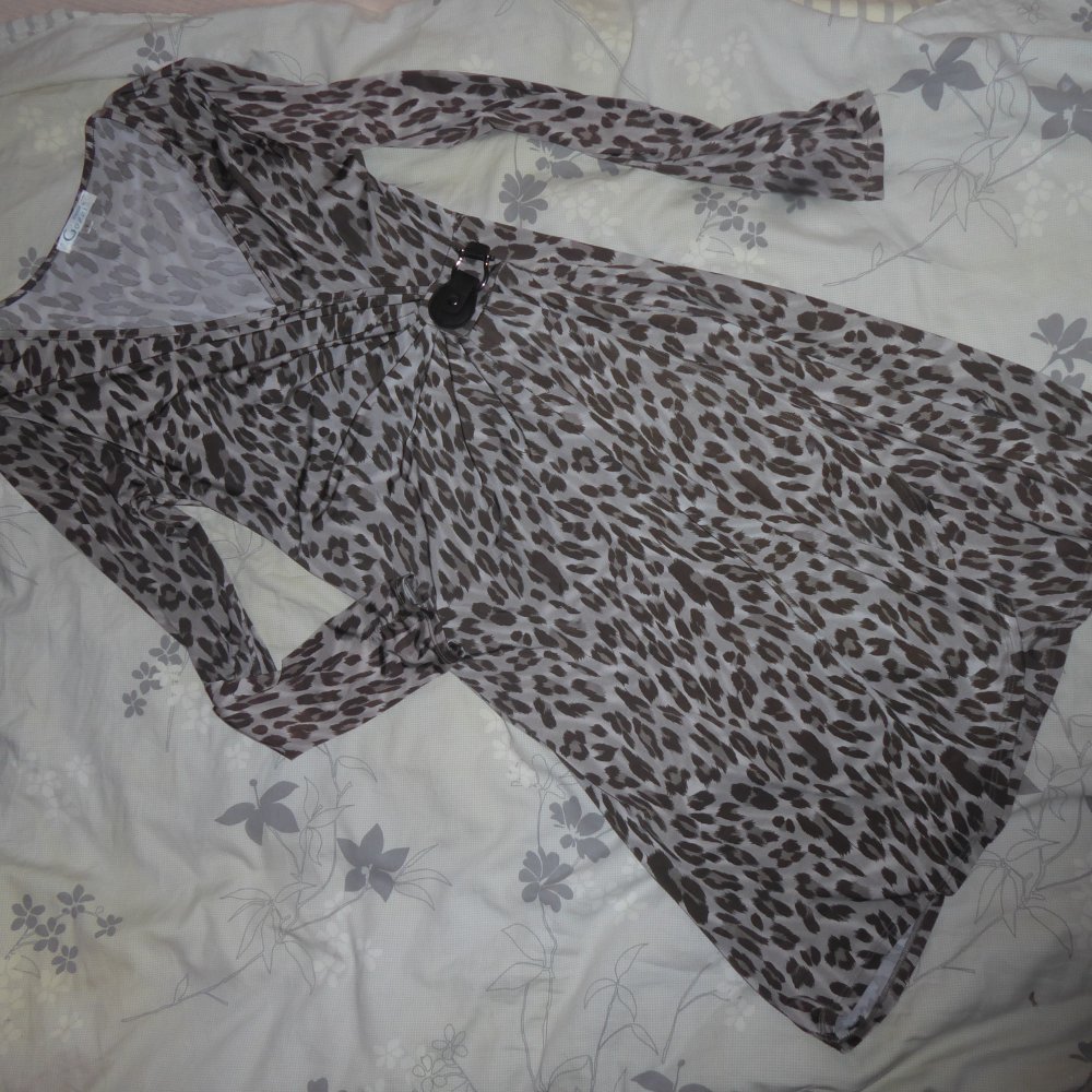 Kleid 38 S 40 M oliv Sommerkleid Coctailkleid Gozzi Paris Jerseykleid Shirtkleid