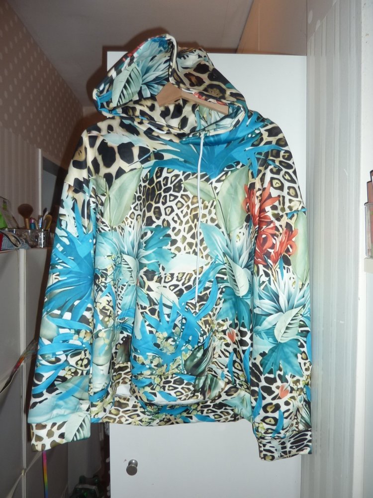 Damen Hoodie JAcke Kapuze Kapuzenjacke mint rot NEU XXL 52 54 Leo Look