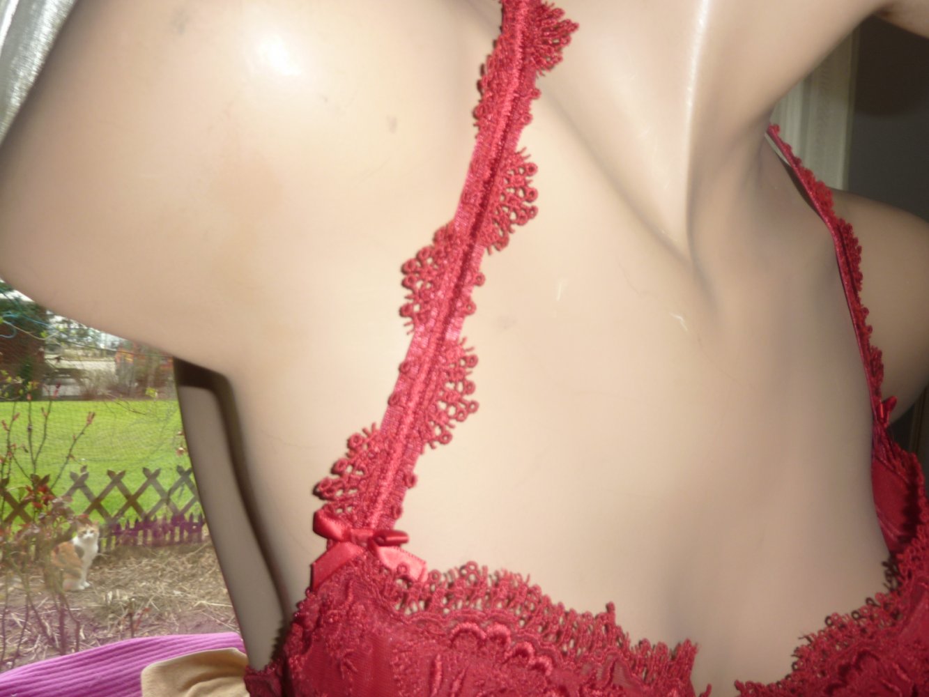 BH NEU 75 D 75D Marke DACAPO 72 € Neckholder Rot