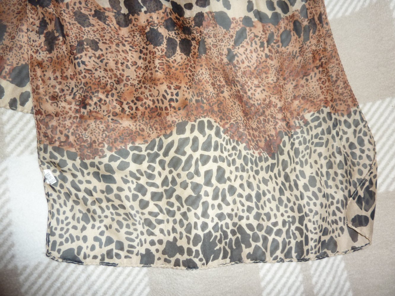 Chiffon Schal NEU Leo Look braun 48 x 150 cm Tuch Stola Halstuch