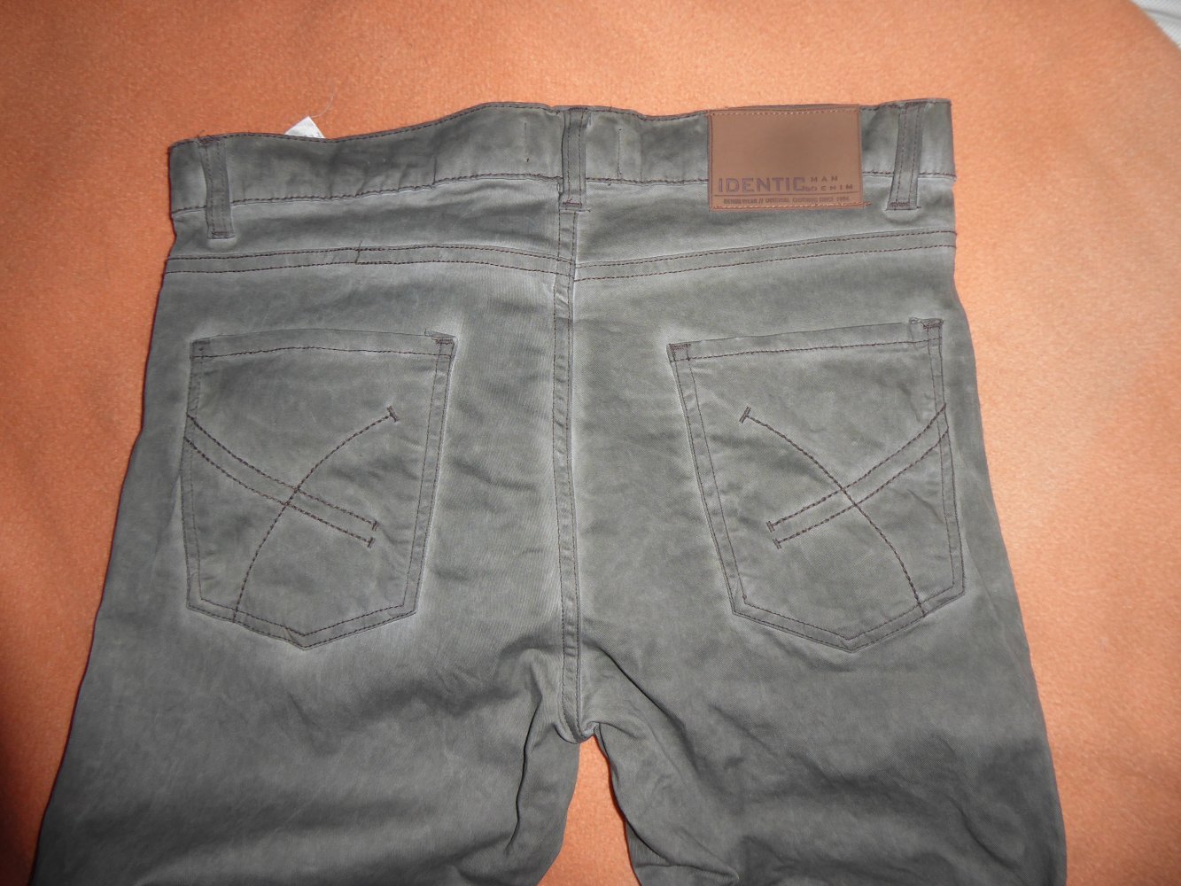 Herren Hose oliv khaki 46 W32 L32 Indentic slim Baumwolle Sommerhose 