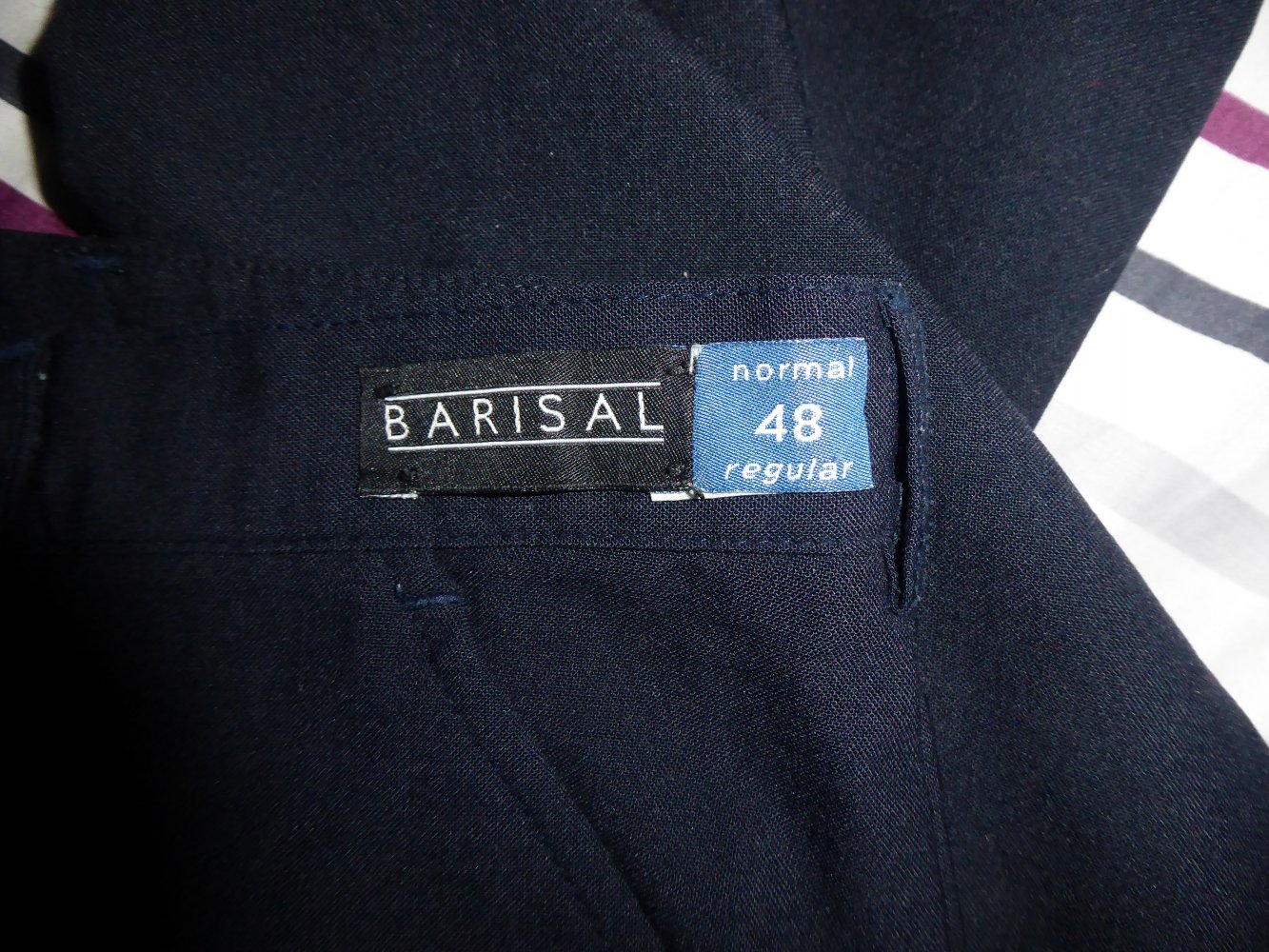 Damen Hose blau dünne Wollhose BARISAL Gr. 48 mit 44% Wolle Bund 52 cm Stoffhose