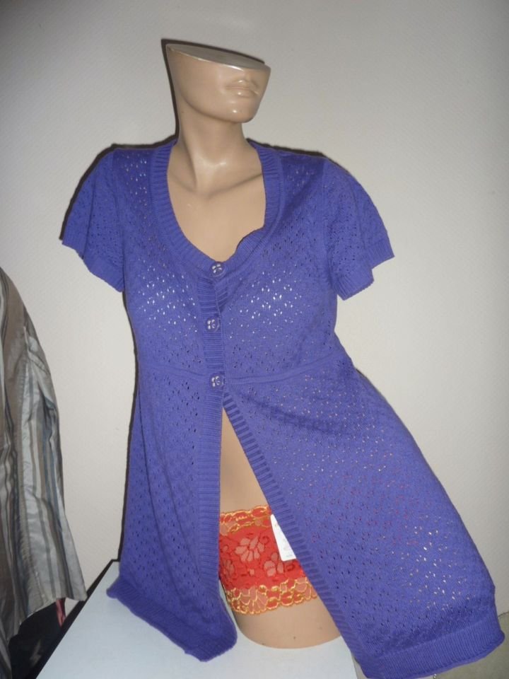 Damen Strickkleid Gr. S M L 38 40 (44) S.Oliver lila Strickweste Cardigan Kleid