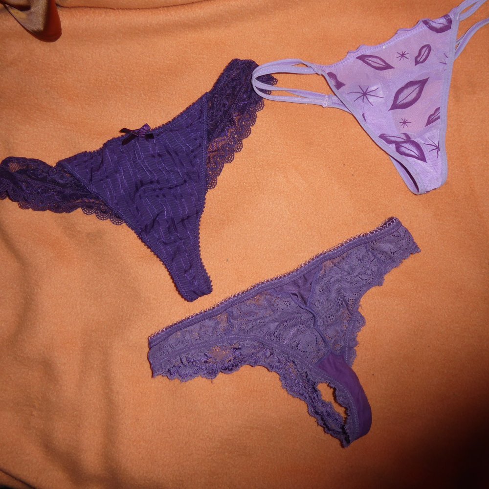 3 x Damen String Tanga lila flieder S 36 38 Lingerie Designers