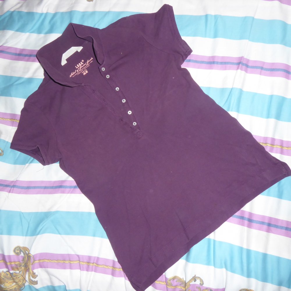 Damen Polo Shirt kurzarm M 38 40 lila L.O.G.G Baumwolle H und M neuwertig