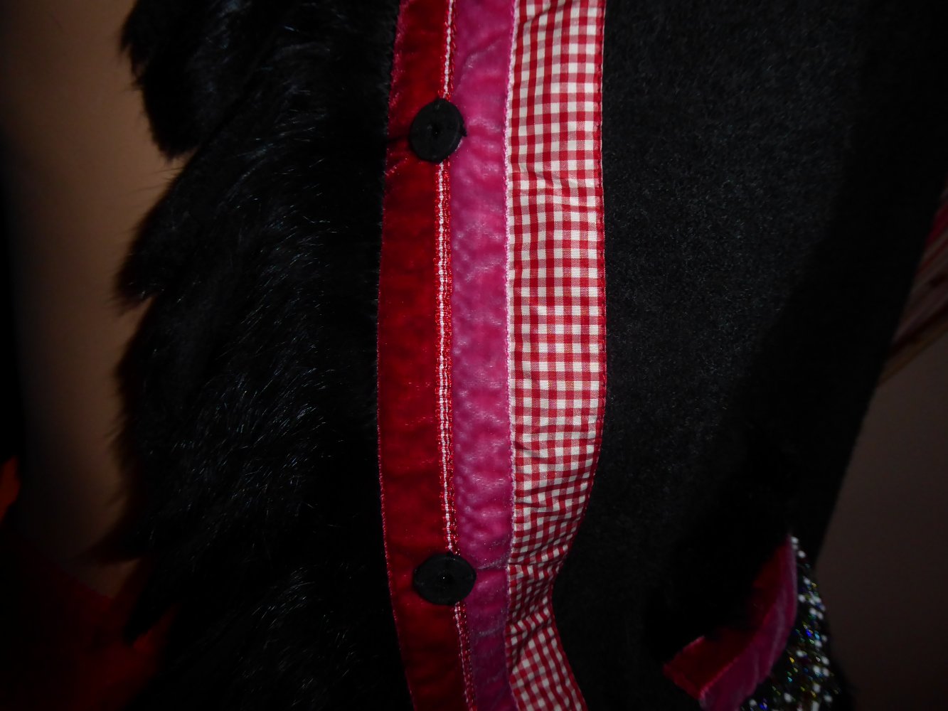 Damen Walkjacke Wolljacke Cardigan 40 M schwarz anthrazit rot Nice Connection 