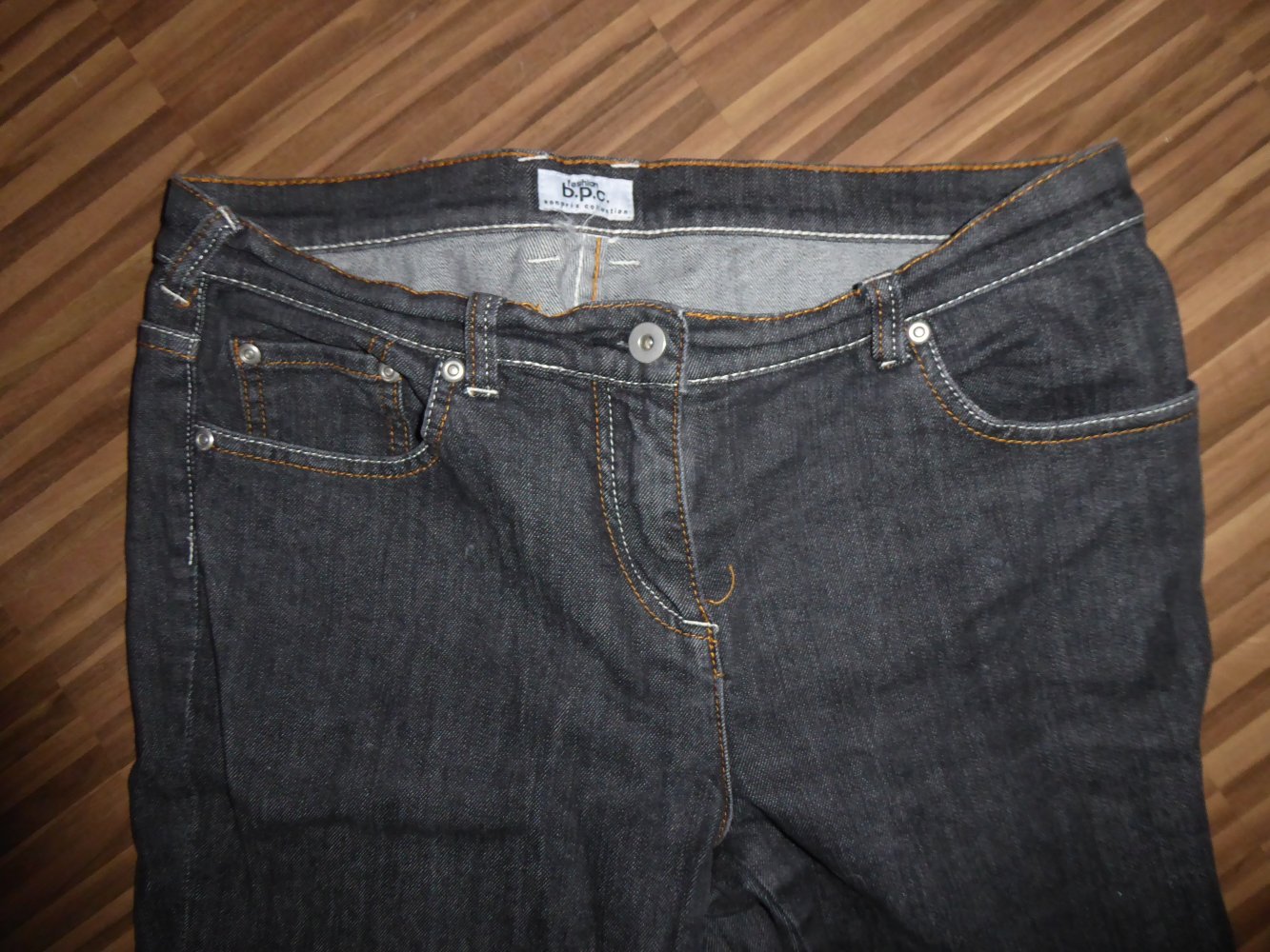 Damen Jeans Hose Gr. 40 M grau anthrazit Bund 43 cm BPC Bon Prix Länge 105 cm