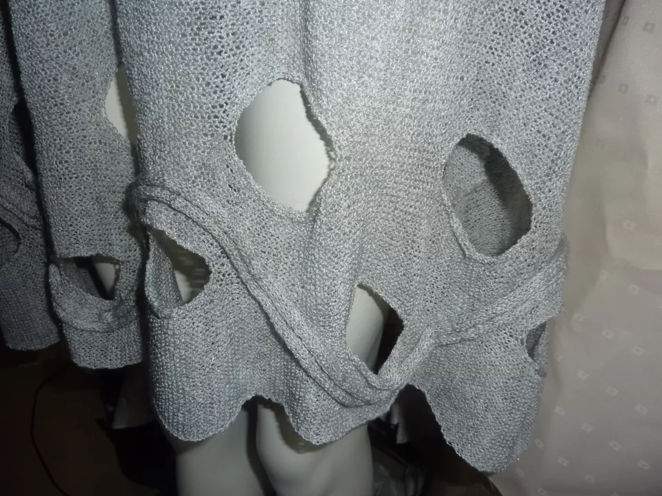 Winterkled NEU Gr 38 40 S M grau Kleid modern Tunika Wollkleid Strickkleid