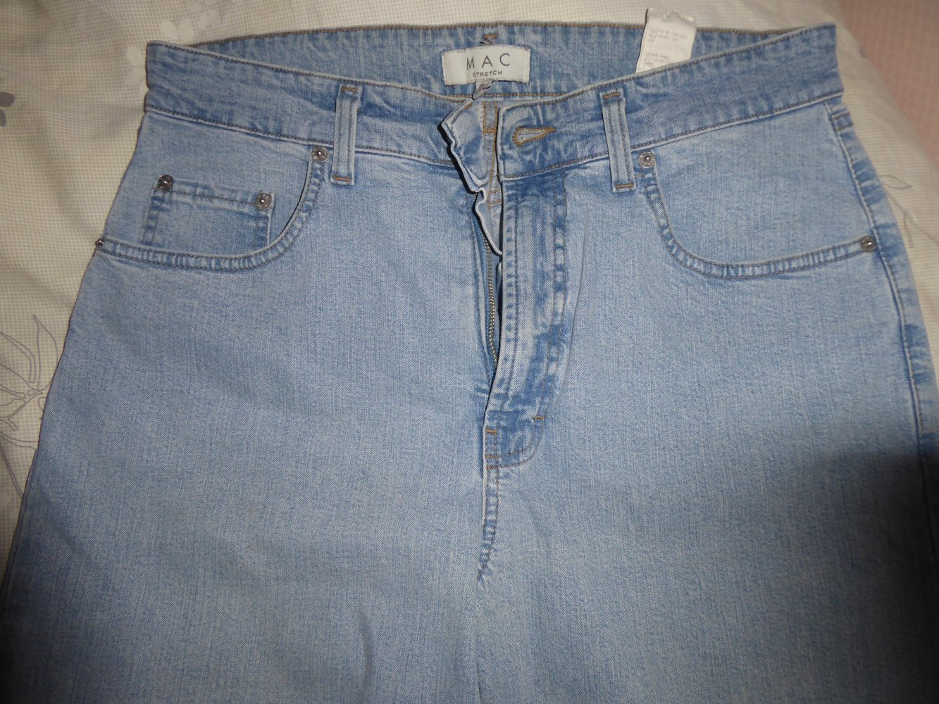Damen MAC Jeans 40 M blau Hose Jeanshose Sommerhose Bermuda Capri High Waist 