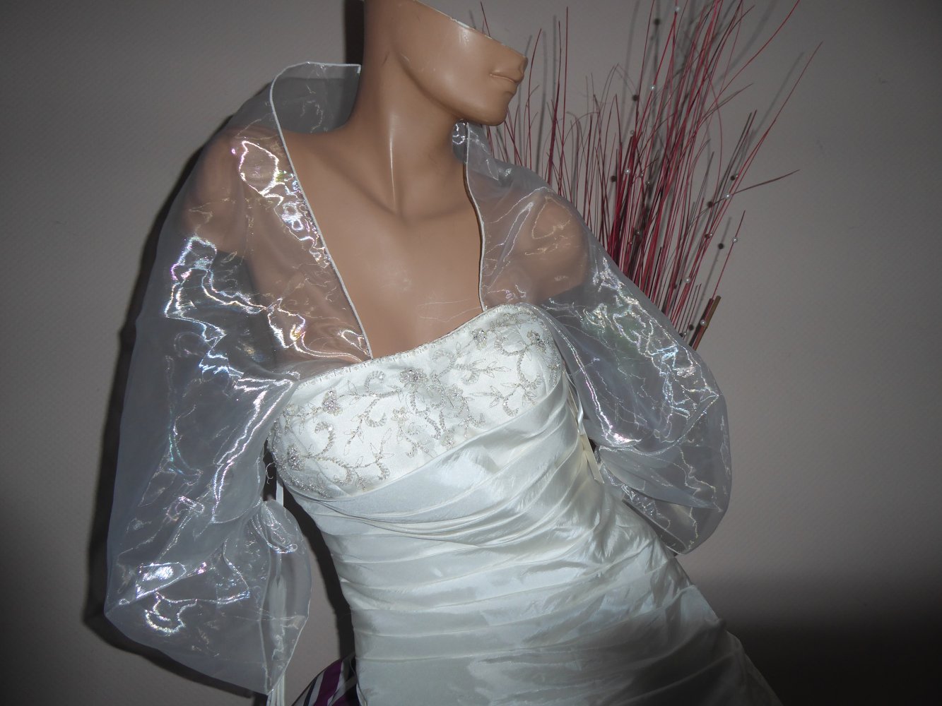 Boleros wie Stola NEU creme ivory M Organza Hochzeitsjacke Standesamt