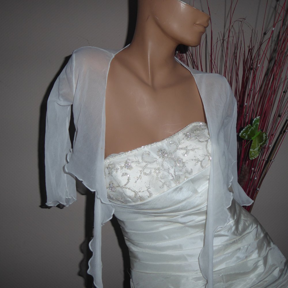 Boleros creme S 34 36 38 strechig Brautbolero Standesamt zu Brautkleid Brautjacke