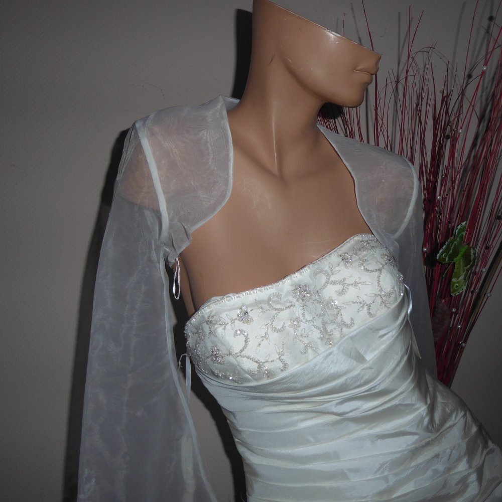 Damen BrautBolero NEU 129 € S 36 38 creme ivory Hochzeit Standesamt Bolero Kurzjacke