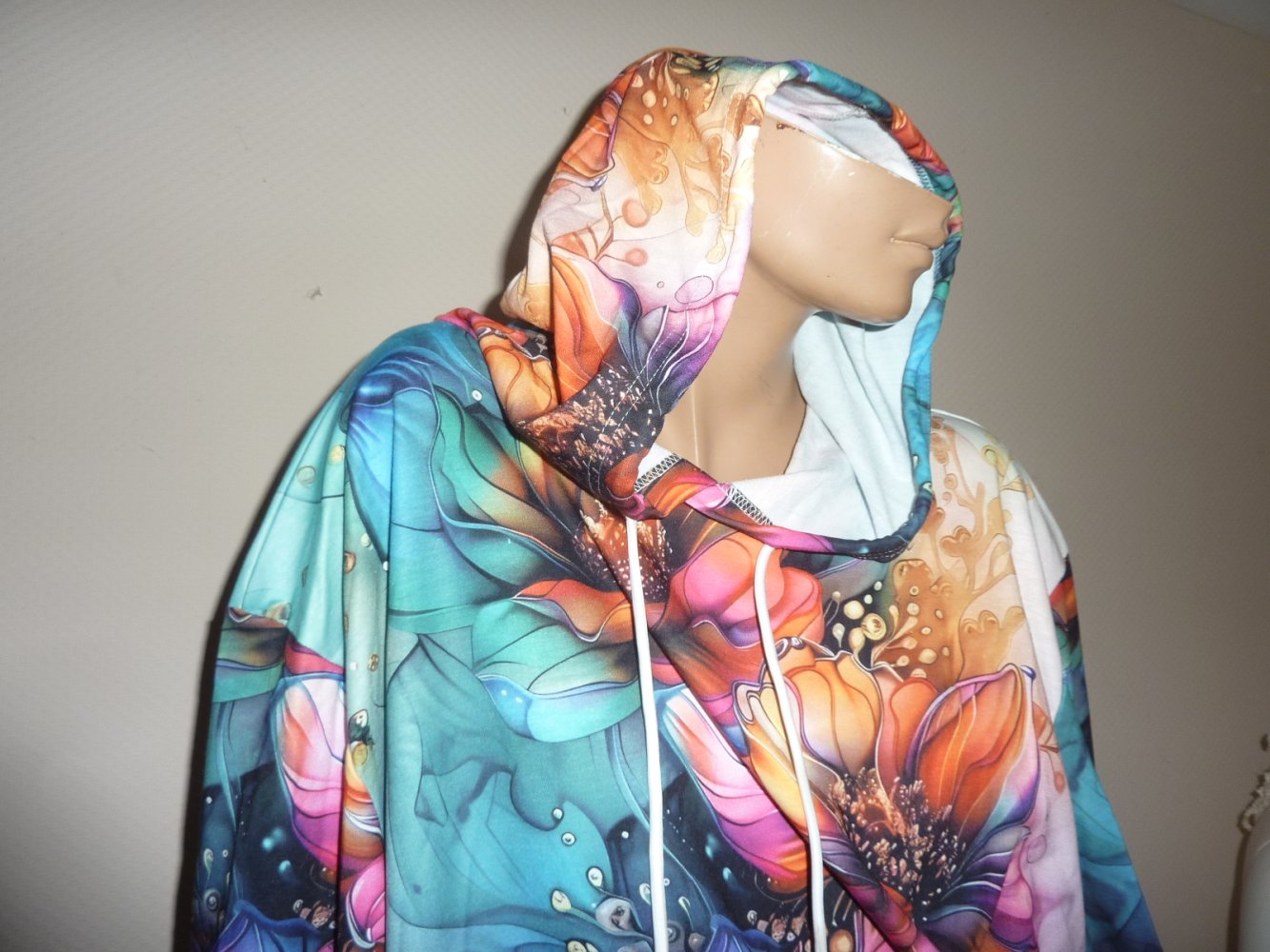 Damen Hoodie NEU JAcke mit Kapuze Kapuzenjacke bunt 4XL 50 52 54 56 58