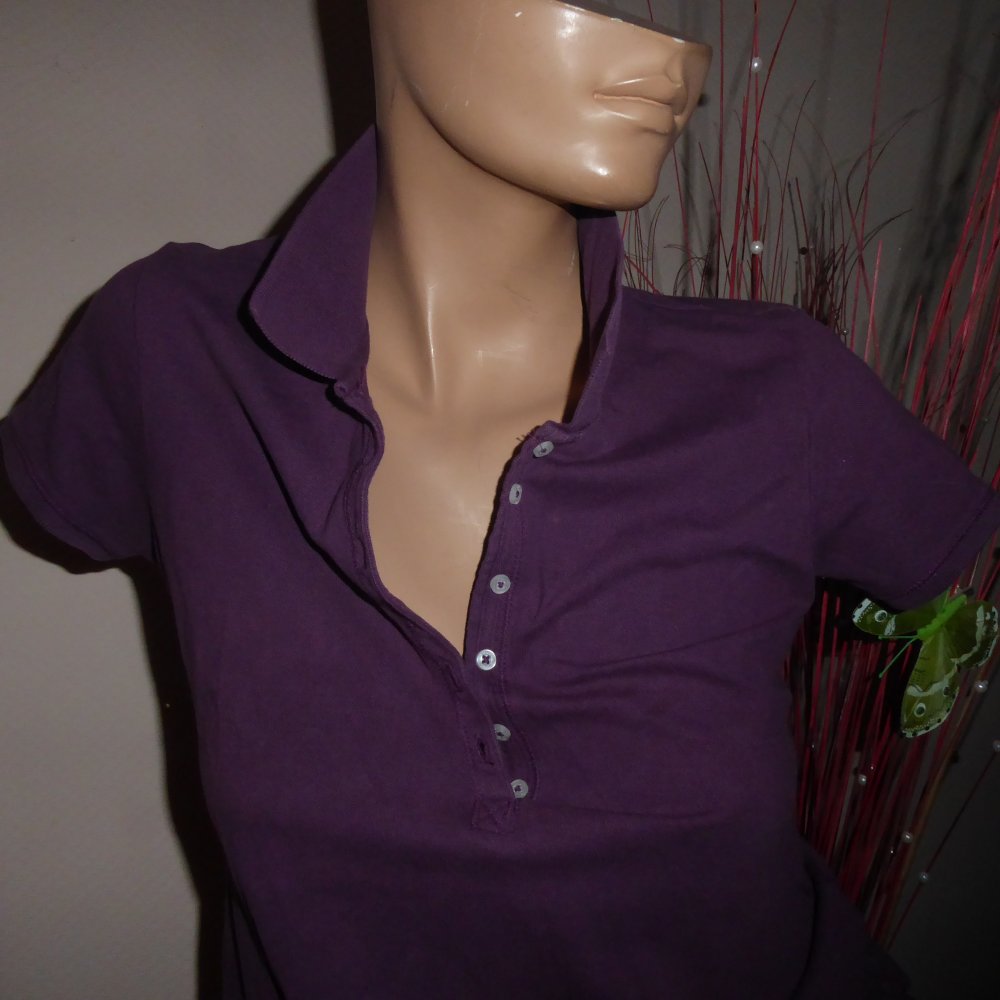 Damen Polo Shirt kurzarm M 38 40 lila L.O.G.G Baumwolle H und M neuwertig