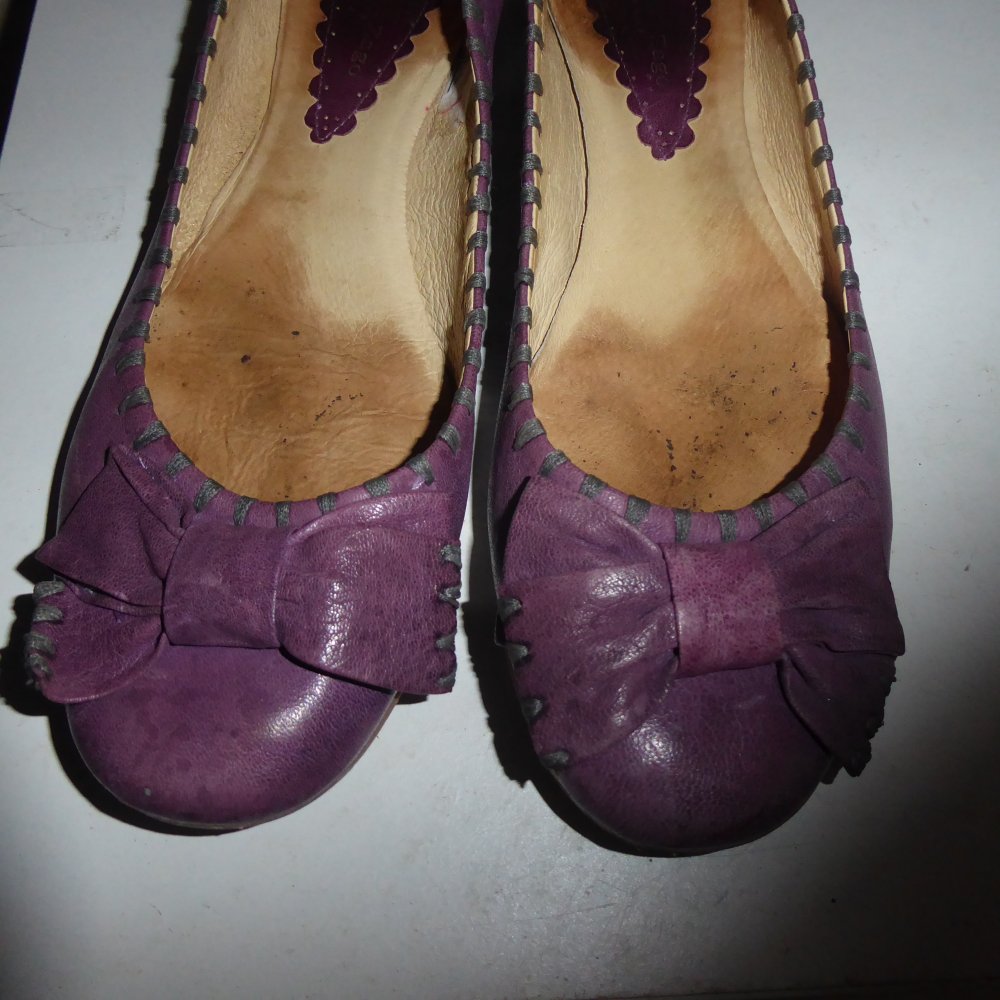 Damen Leder Balerina 42 lila Schuhe Halbschuhe Lederschuhe Zanon & Zago