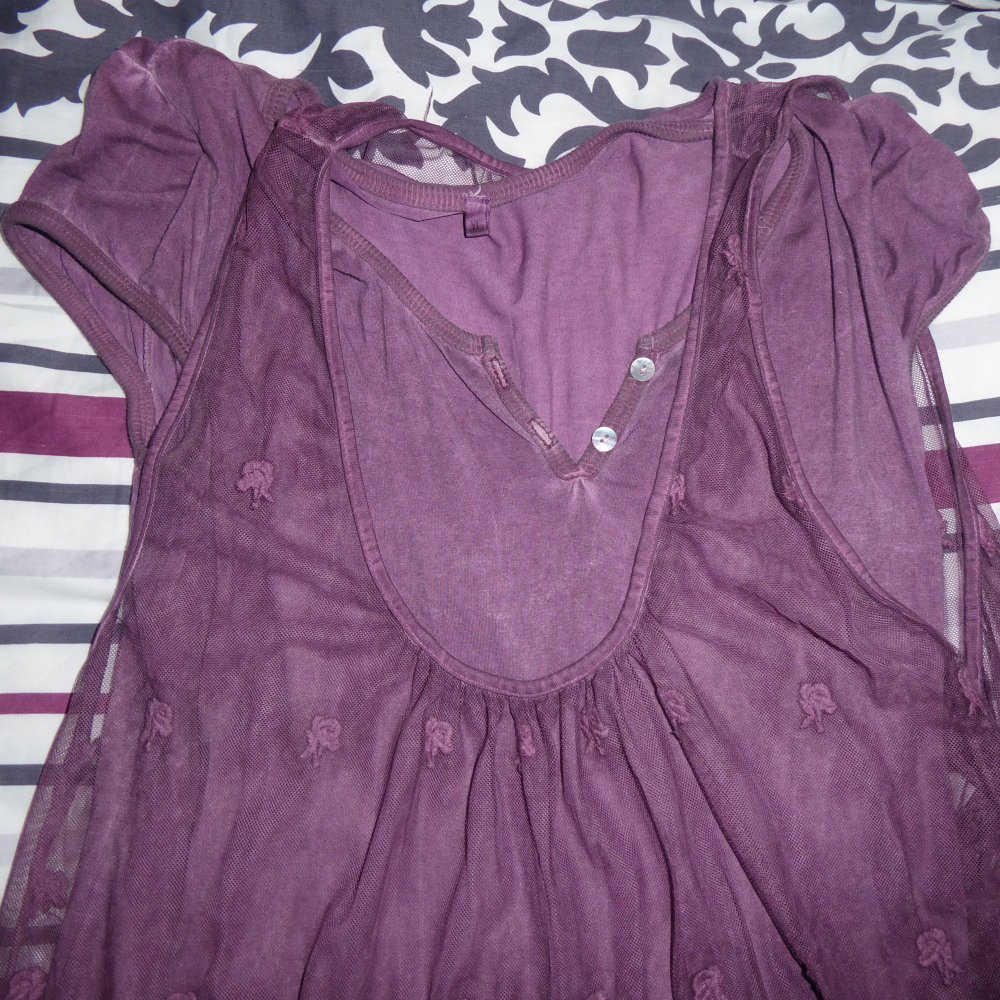 2 Teile Zweiteiler Combi Longtop Lonshirt Minikleid Shirt Top lang M S 38 40 beere Italy Baumwolle 