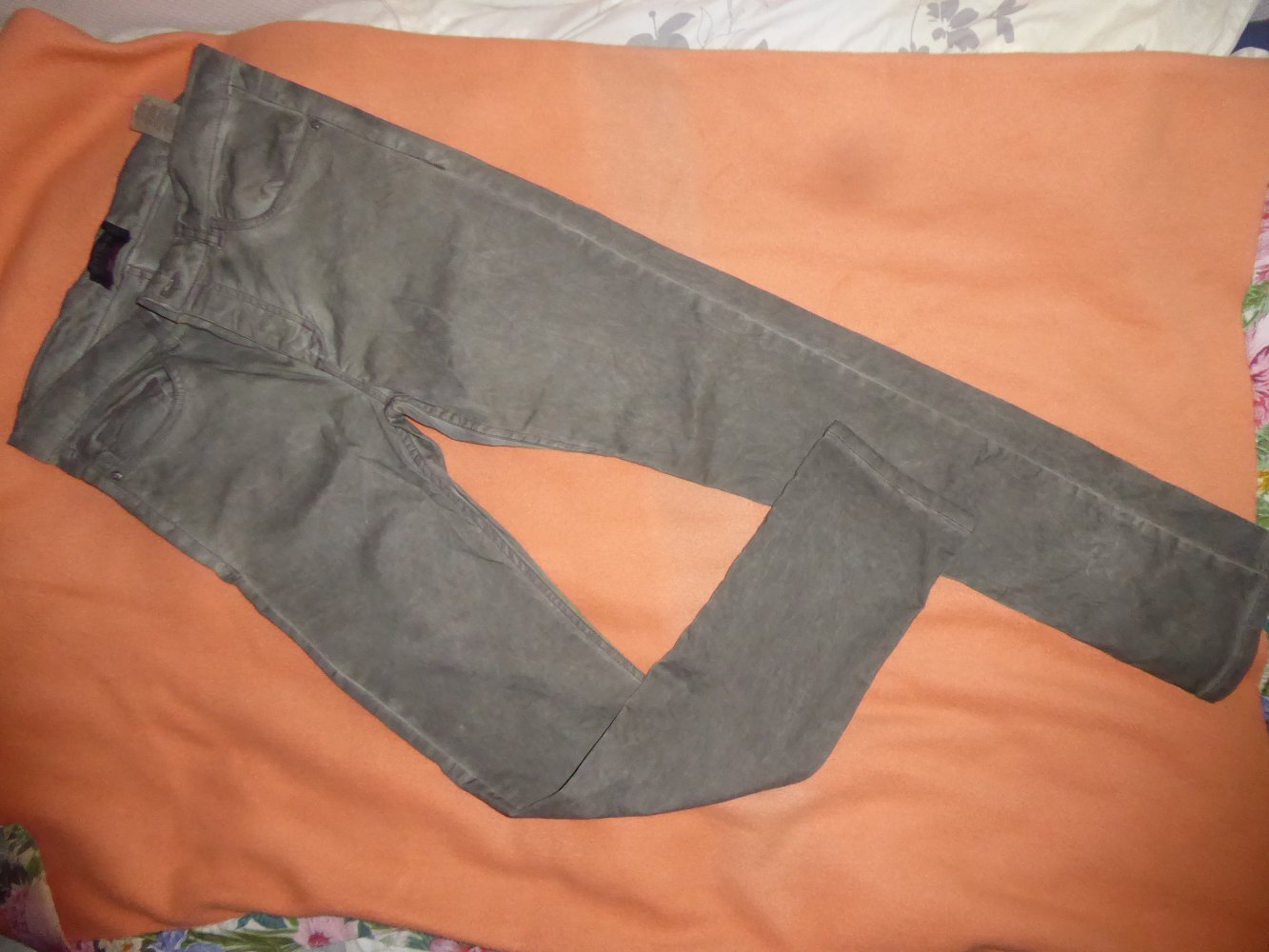 Herren Hose oliv khaki 46 W32 L32 Indentic slim Baumwolle Sommerhose 