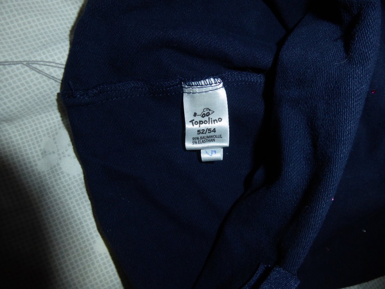 Kindermütze Mütze Topolino Mädchen blau 52 54 Baumwolle mit Glitzersteinen