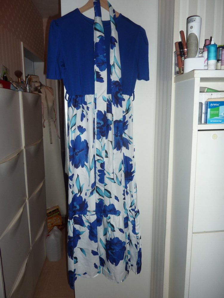 KLeid lang NEU 42 L royal blau Sommerkleid Maxikleid kurzarm evtl Abendkleid