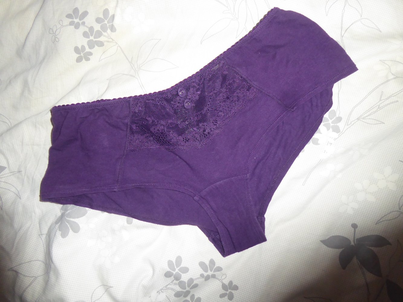 3 x Damen Hipster Panty Slip M 40 Baumwolle lila H und M