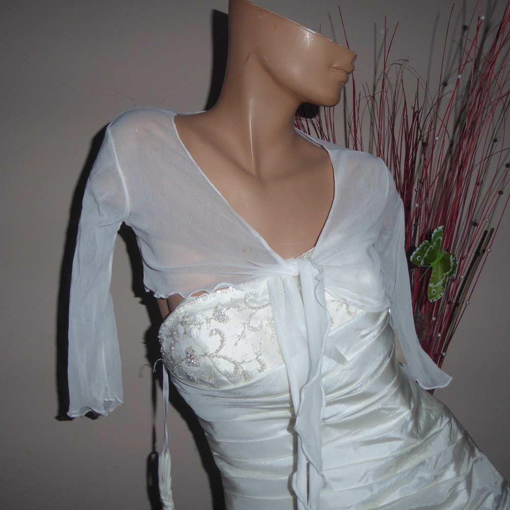 Boleros creme S 34 36 38 strechig Brautbolero Standesamt zu Brautkleid Brautjacke