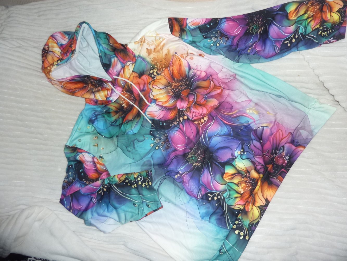 Damen Hoodie NEU JAcke mit Kapuze Kapuzenjacke bunt 4XL 50 52 54 56 58