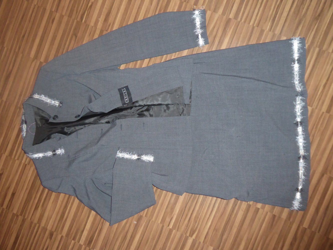 Damen Kostüm Gr. 40 M grau WollBlazer Jacke Rock KEIN ANzug 42% Wolle Wollrock Zweiteiler