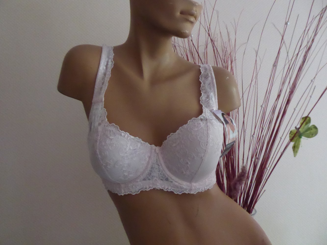 BH NEU Gr. 80D 36D rosa BügelBH Halbschale Spitze NP 34 $ traumhafte Spitze