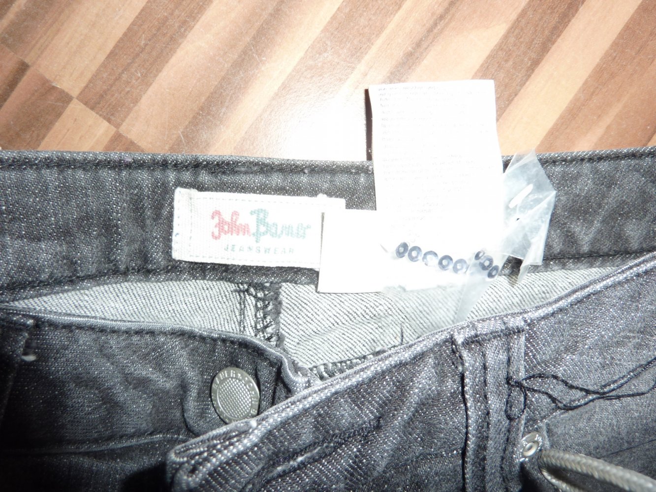 Damen Jeans Hose Gr. 40 Pailetten John Baner destroyed anthrazit grau NP 79 €