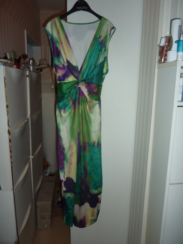 Kleid Stretch NEU 42 44 XXL Maxikleid Sommerkleid Coctailkleid Abendkleid grün lila 