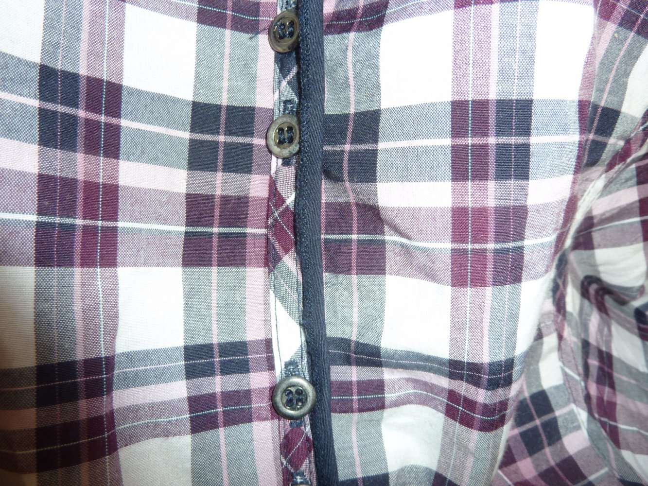 Damen Original Gerry WEBER Bluse Gr. 44 L XL beere schwarz Caro Brust 60 cm BW