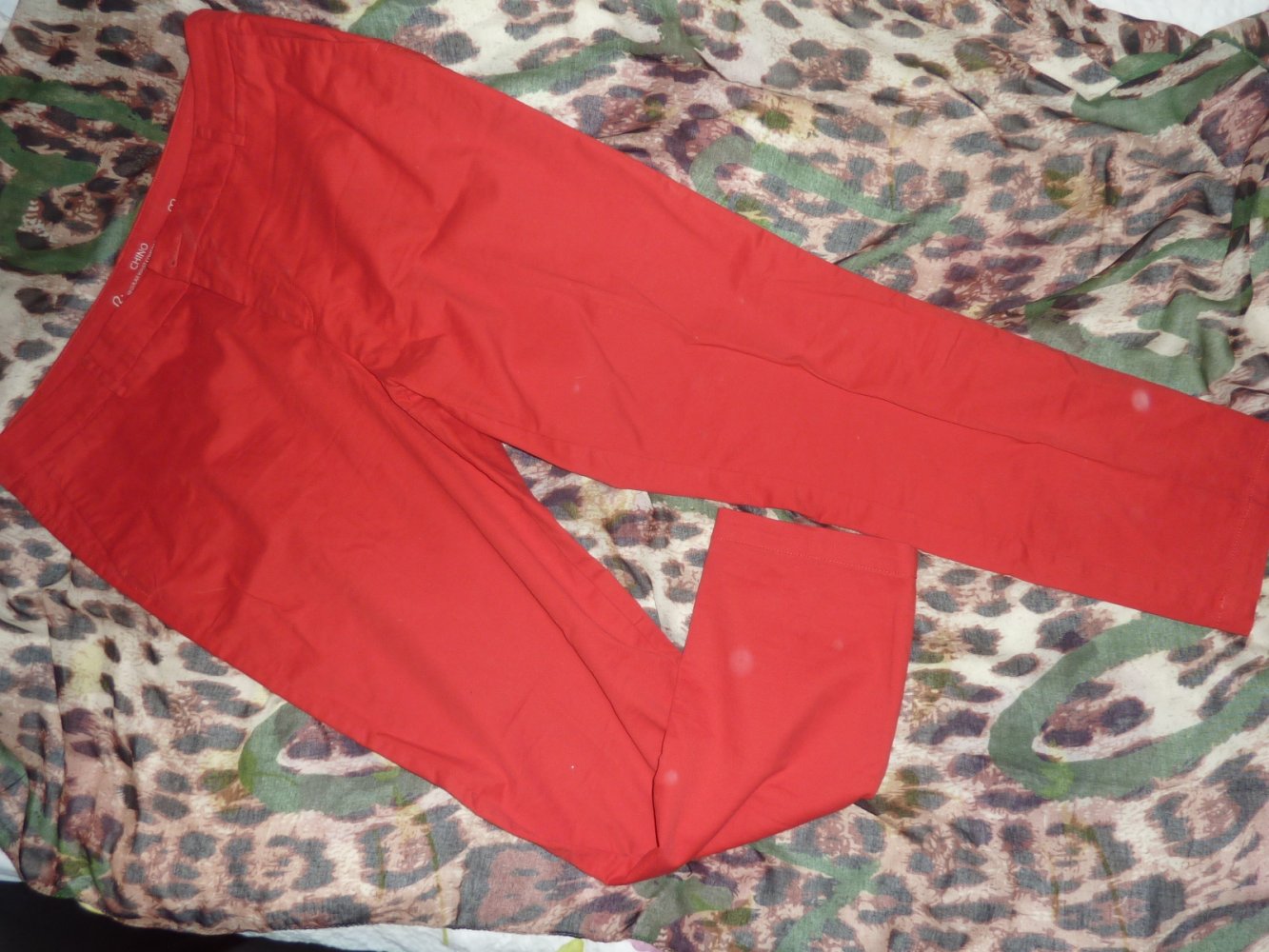Damen Bonita Chino Hose rot 42 wie 44 NEUwertig Comfort Bund 48 cm Baumwolle
