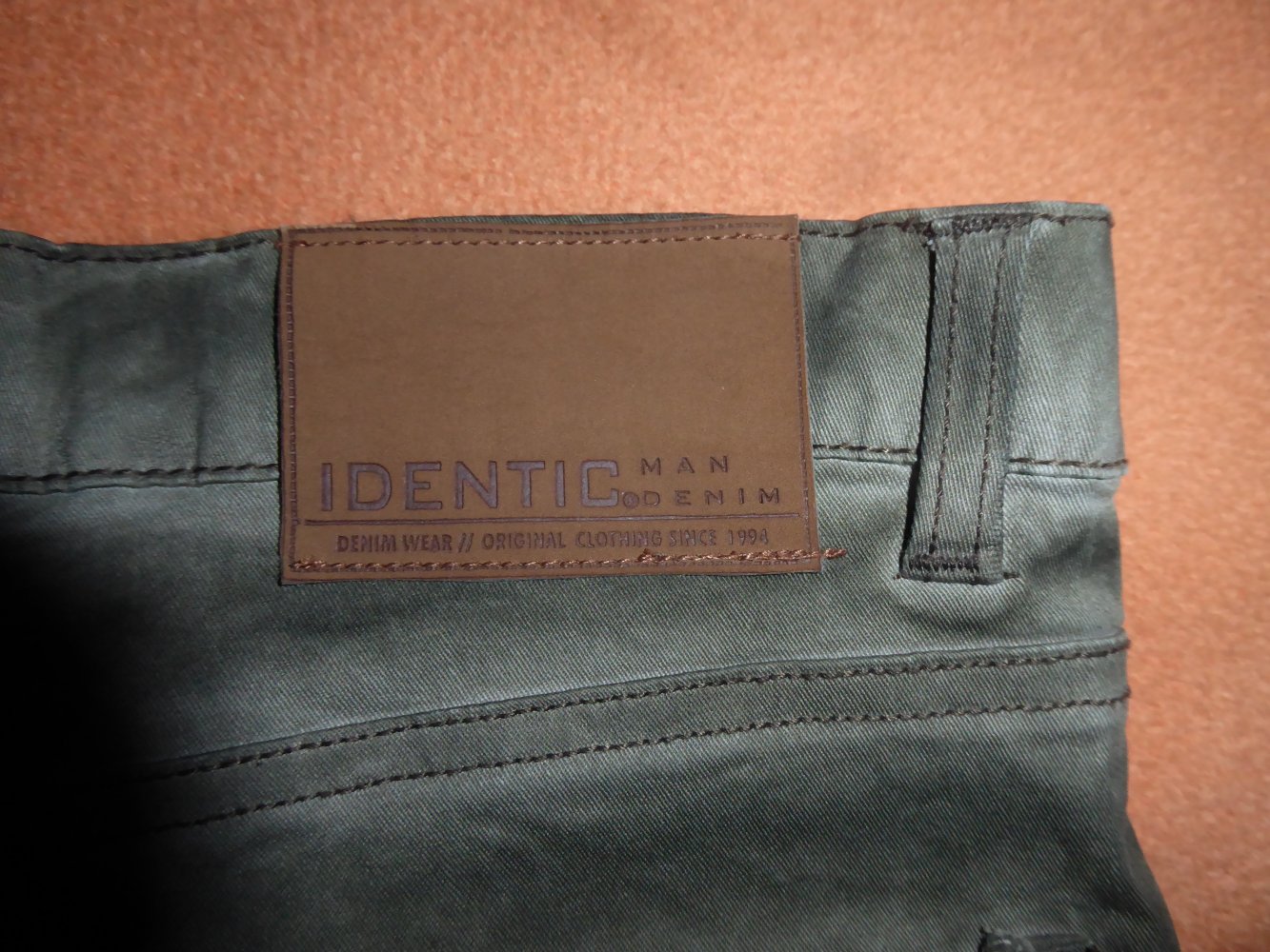 Herren Hose oliv khaki 46 W32 L32 Indentic slim Baumwolle Sommerhose 