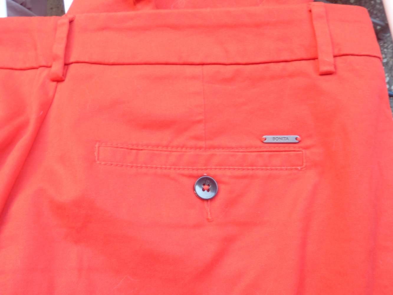 Damen Bonita Chino Hose rot 42 wie 44 NEUwertig Comfort Bund 48 cm Baumwolle