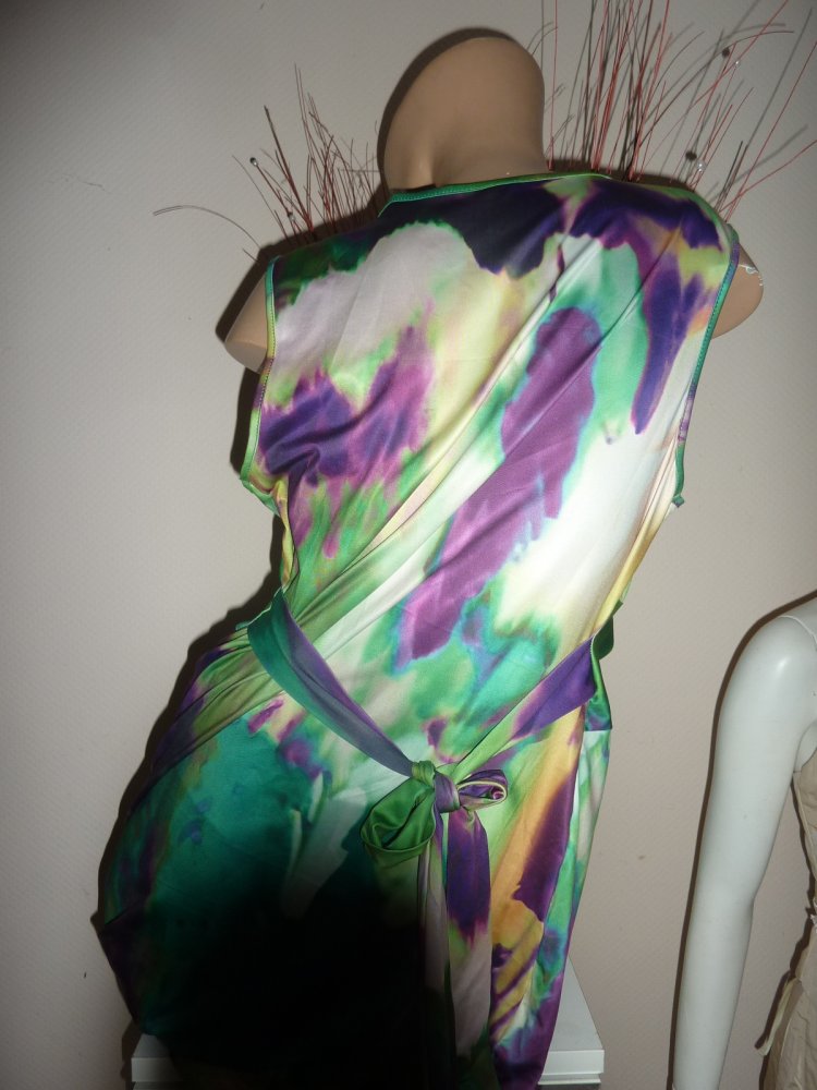 Kleid Stretch NEU 42 44 XXL Maxikleid Sommerkleid Coctailkleid Abendkleid grün lila 