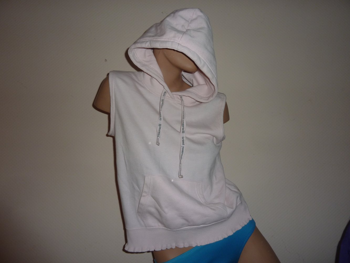 Weste Hoodie S wie M 36 38 40 rosa mit Kapuze mit Baumwolle Sweatshirt kein Pullover Pulli 