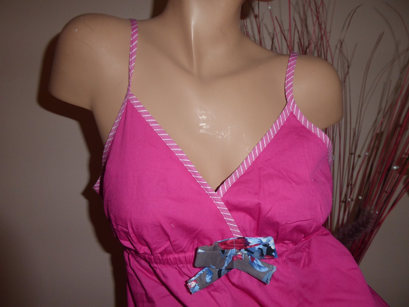 Kleid Sommerkleid 42 wie 40 M NEU Trägerkleid Hängerchen pink blau Baumwolle