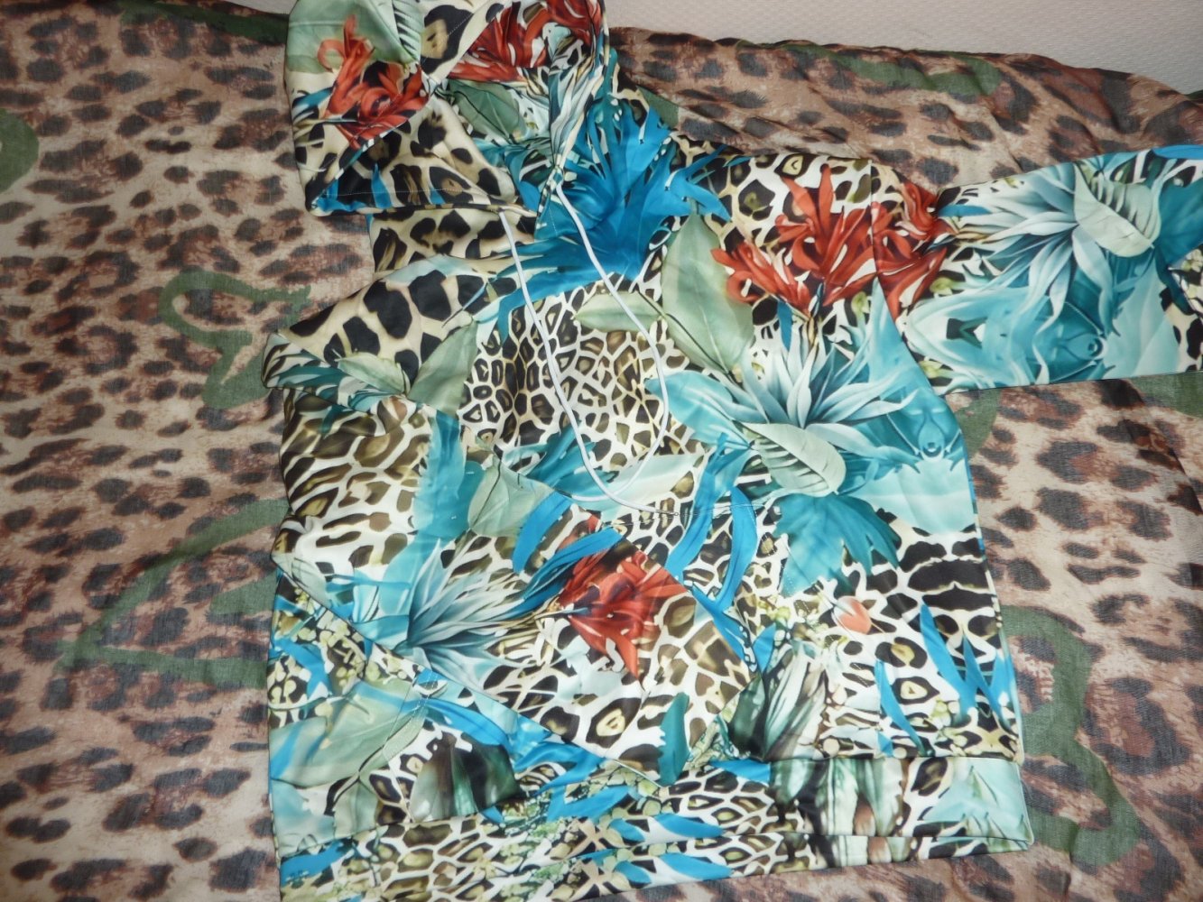 Damen Hoodie JAcke Kapuze Kapuzenjacke mint rot NEU XXL 52 54 Leo Look