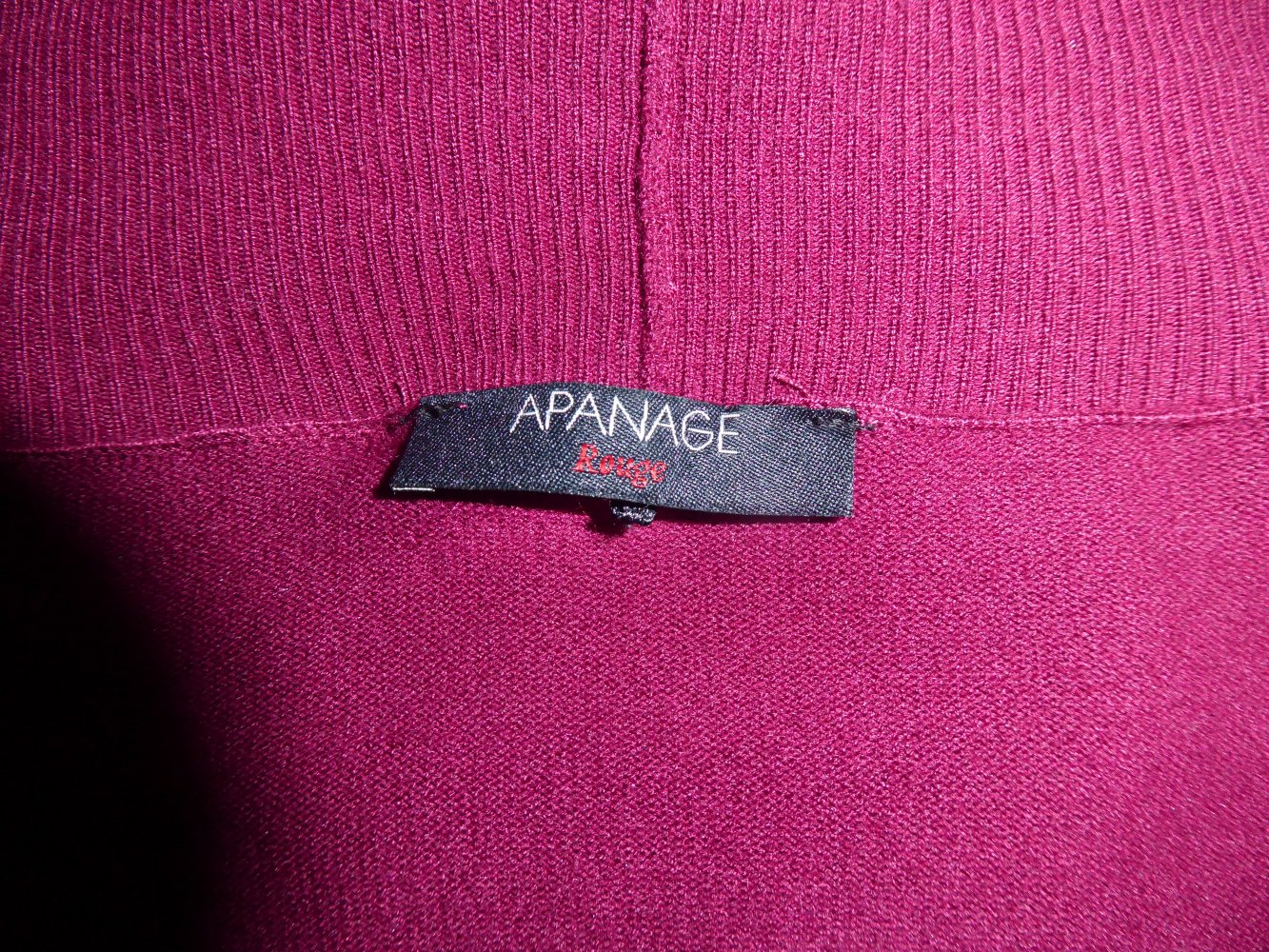 Damen Strickjacke lang L wie M 40 APANAGE weinrot Feinstrick Longjacke Cardigan