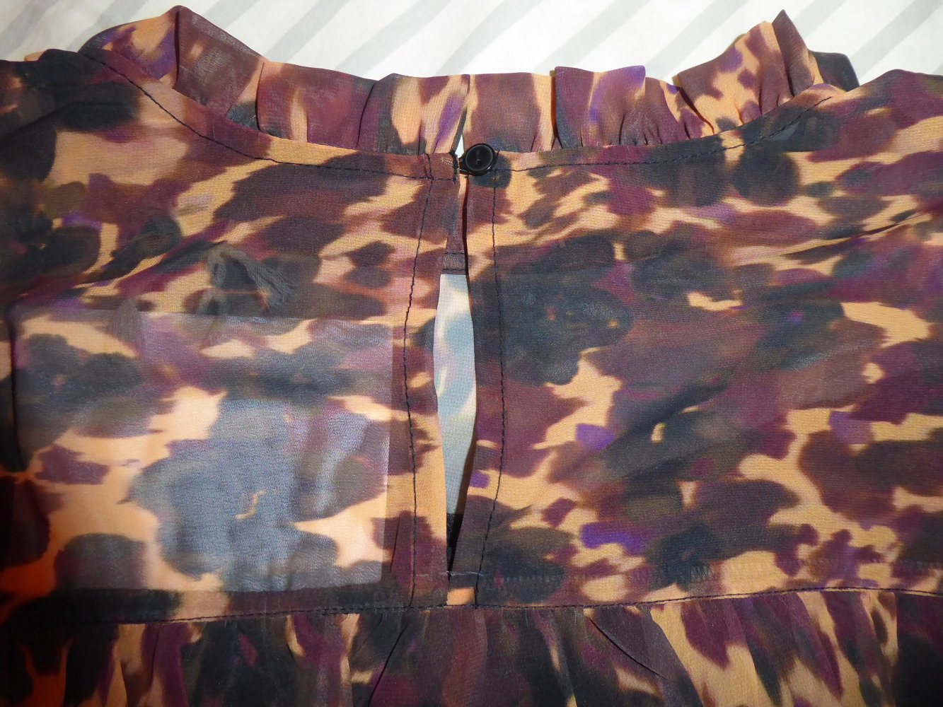 Bluse NEU stylische Tunika langarm 44 46 XL braun lila schwarz Chiffonbluse