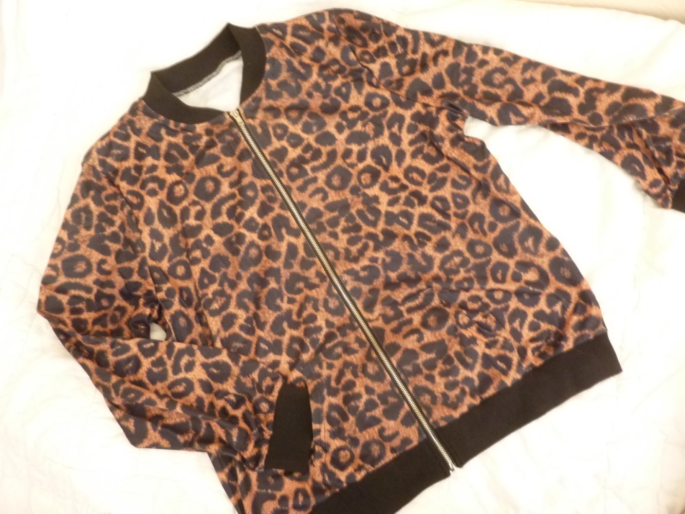 Damen Collegejacke Jacke Hoodie XXL 50 52 54 Übergröße schwarz braun Leo Look