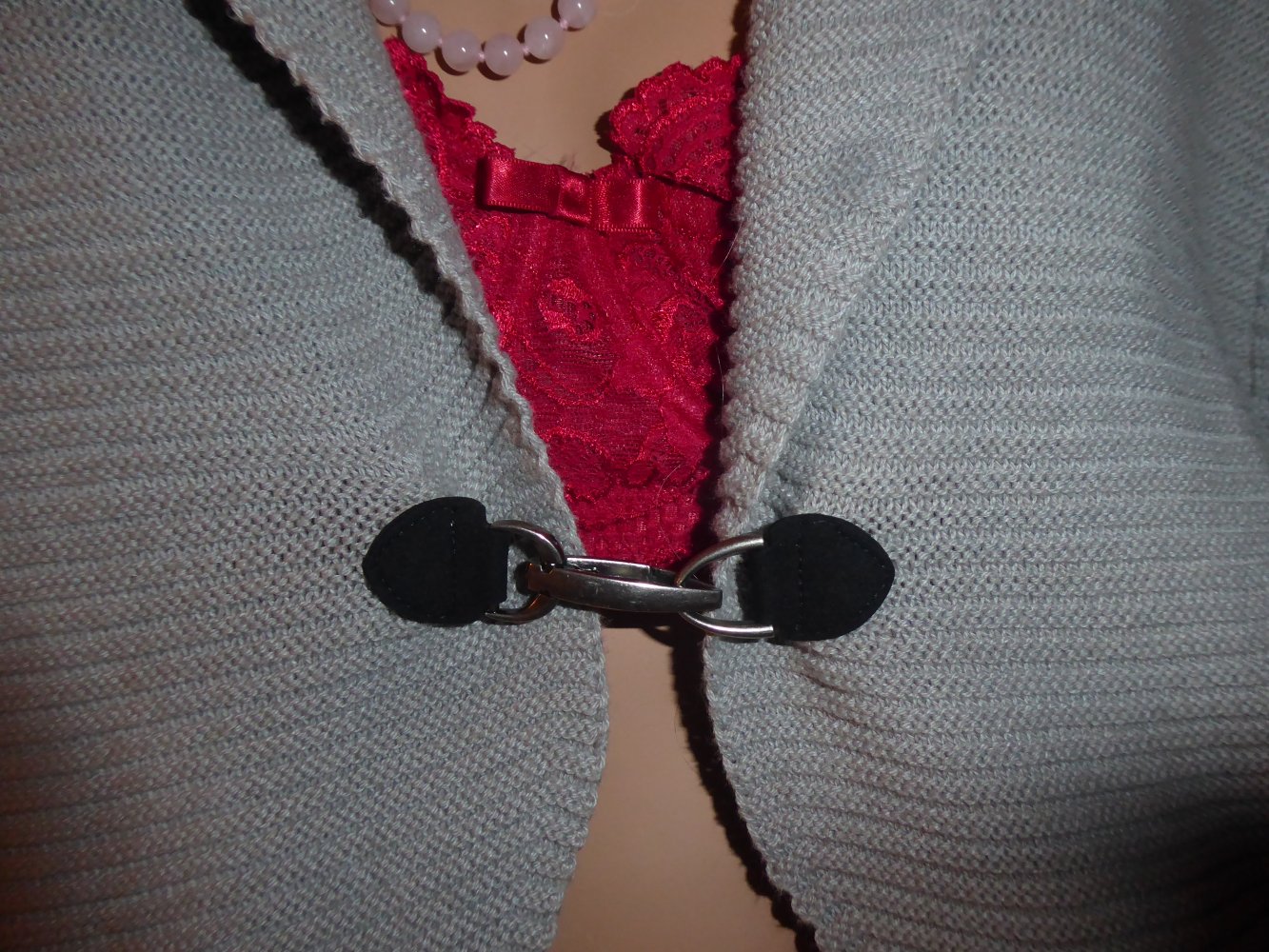 Moderne Strickjacke Cardigan Longjacke 44 XL grau mit Baumwolle DEsigners 