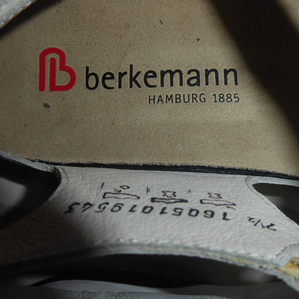 Damen echt Leder Sandale NEU Berkemann Fußbett 42 7,5 weiß Sandalette Schuhe Sommerschuhe NP 119€
