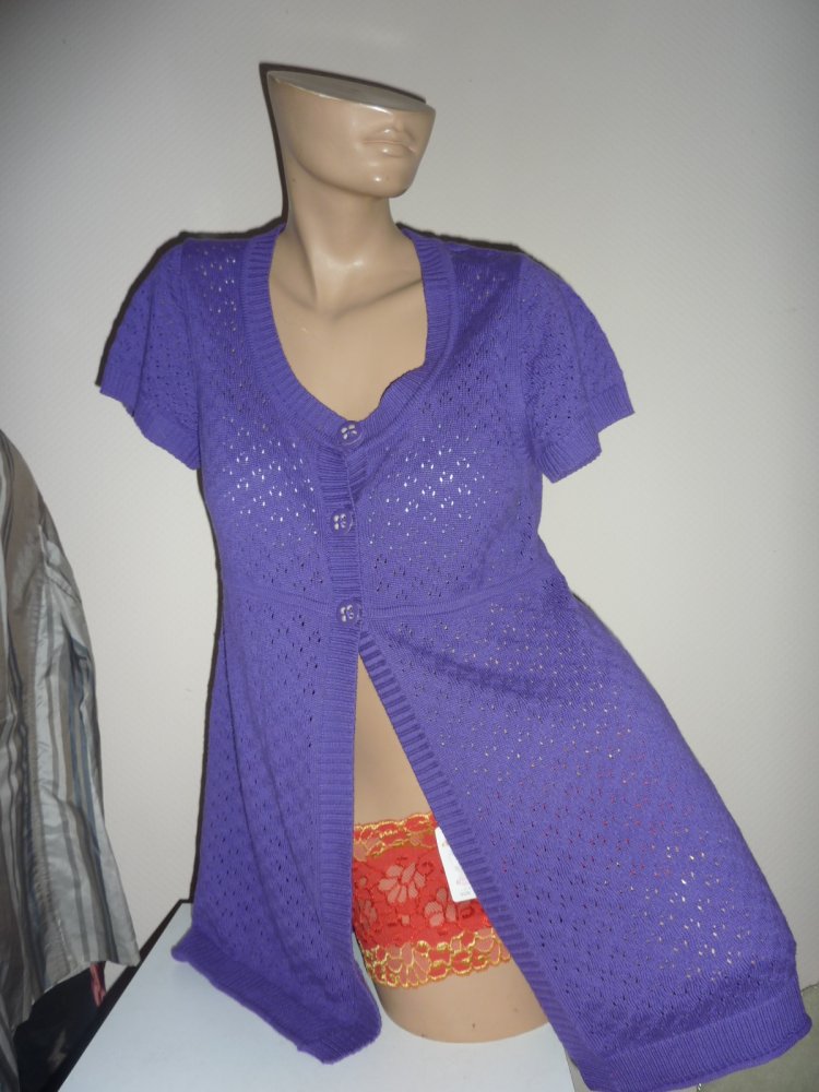 Damen Strickkleid Gr. S M L 38 40 (44) S.Oliver lila Strickweste Cardigan Kleid