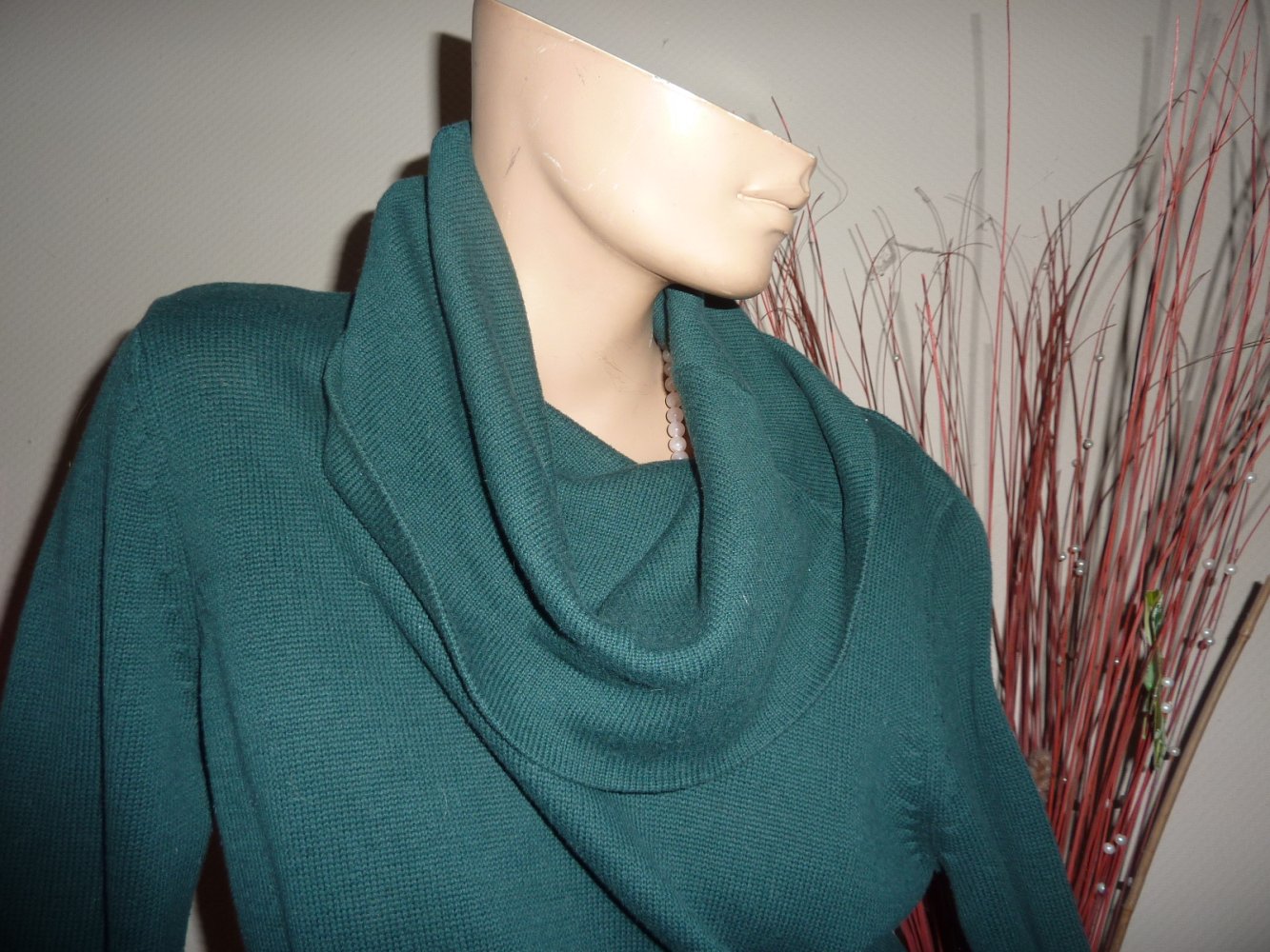 Strickkleid Kleid NEU 44 46 grün Winterkleid Pullikleid Pullover lang Longpullover lockere 42