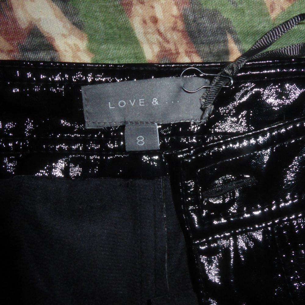 Damen Culotte Hose NEU XS 34 schwarz Lacklederoptik Love ... NP 119 €