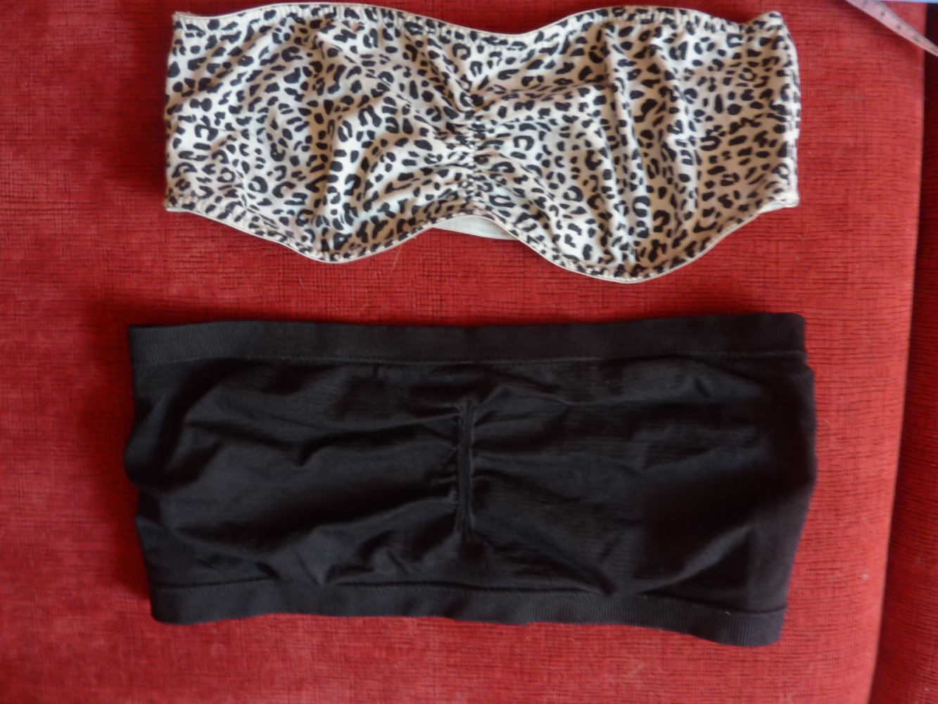 2 x Bandeau BH Top Gr. M 38 40 Baumwolle LeoLook und schwarz H und M Ergee Bustier