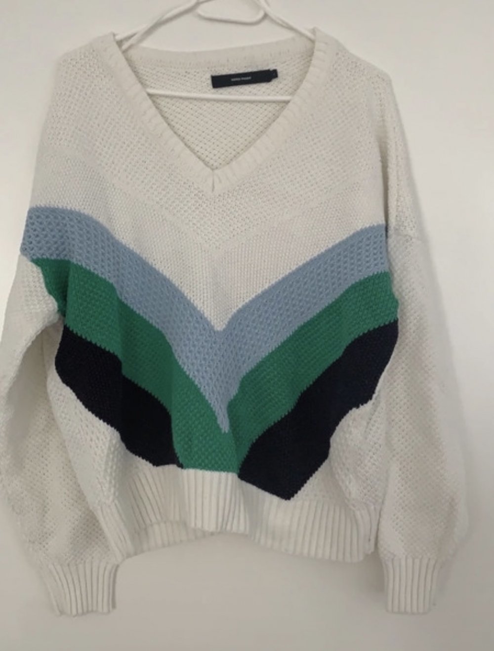 Pullover Weiß mit V Ausschnitt