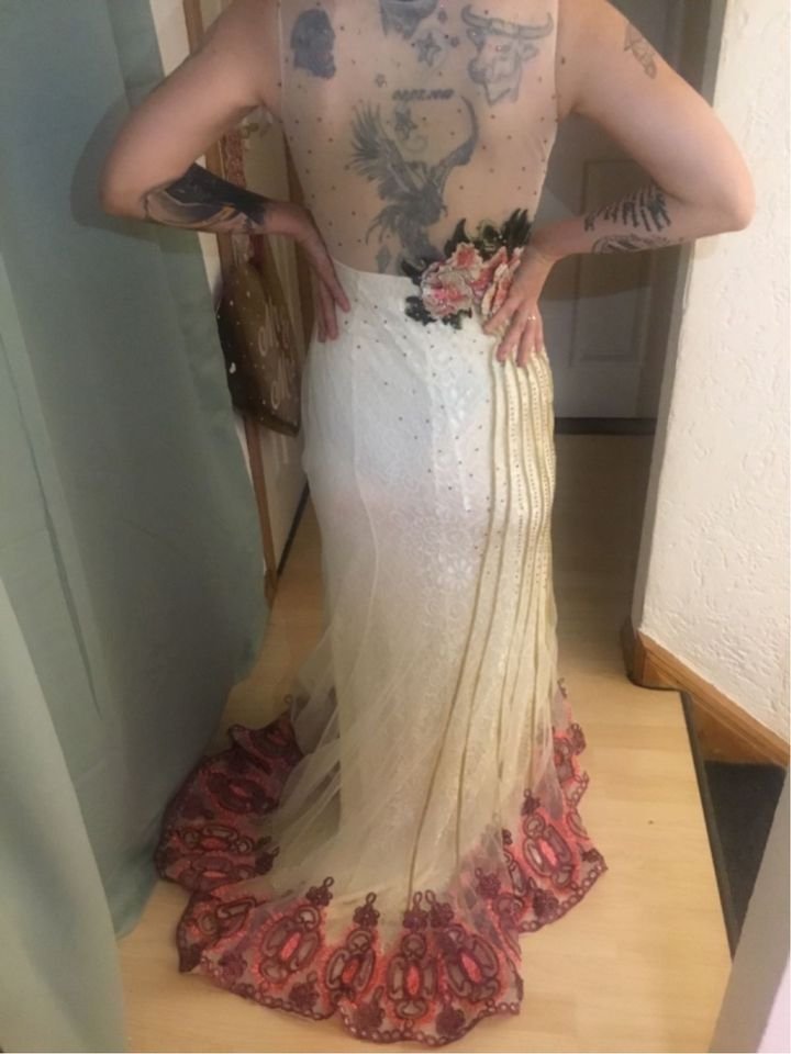 Abendkleid,Ballkleid,teilweise transparent 