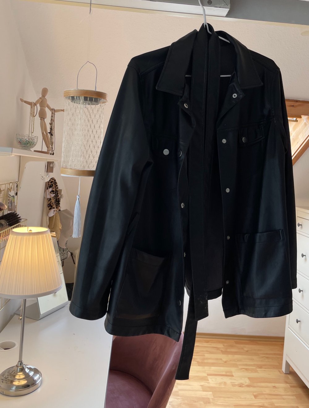 Oversized Lederjacke